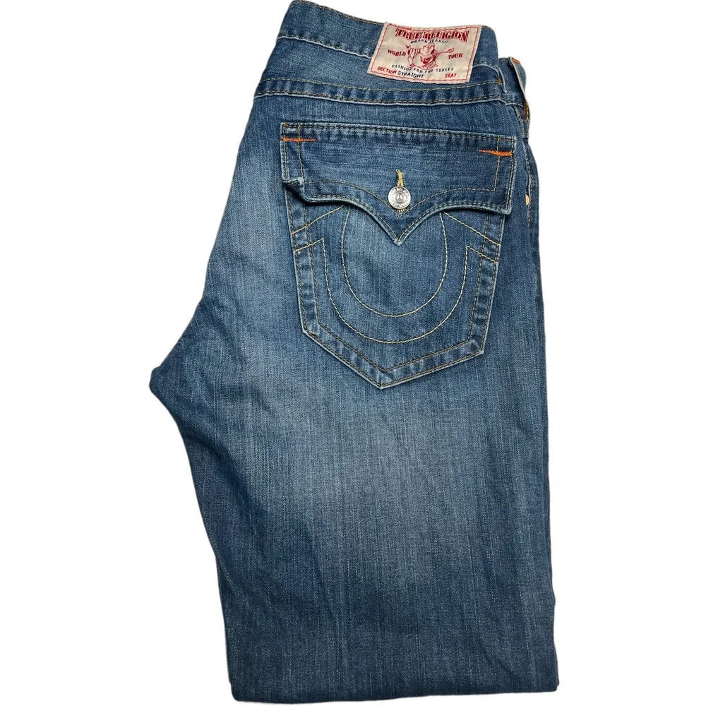 True Religion - Straight Leg Super Natural T-Flap Pocket #101700 Size 36